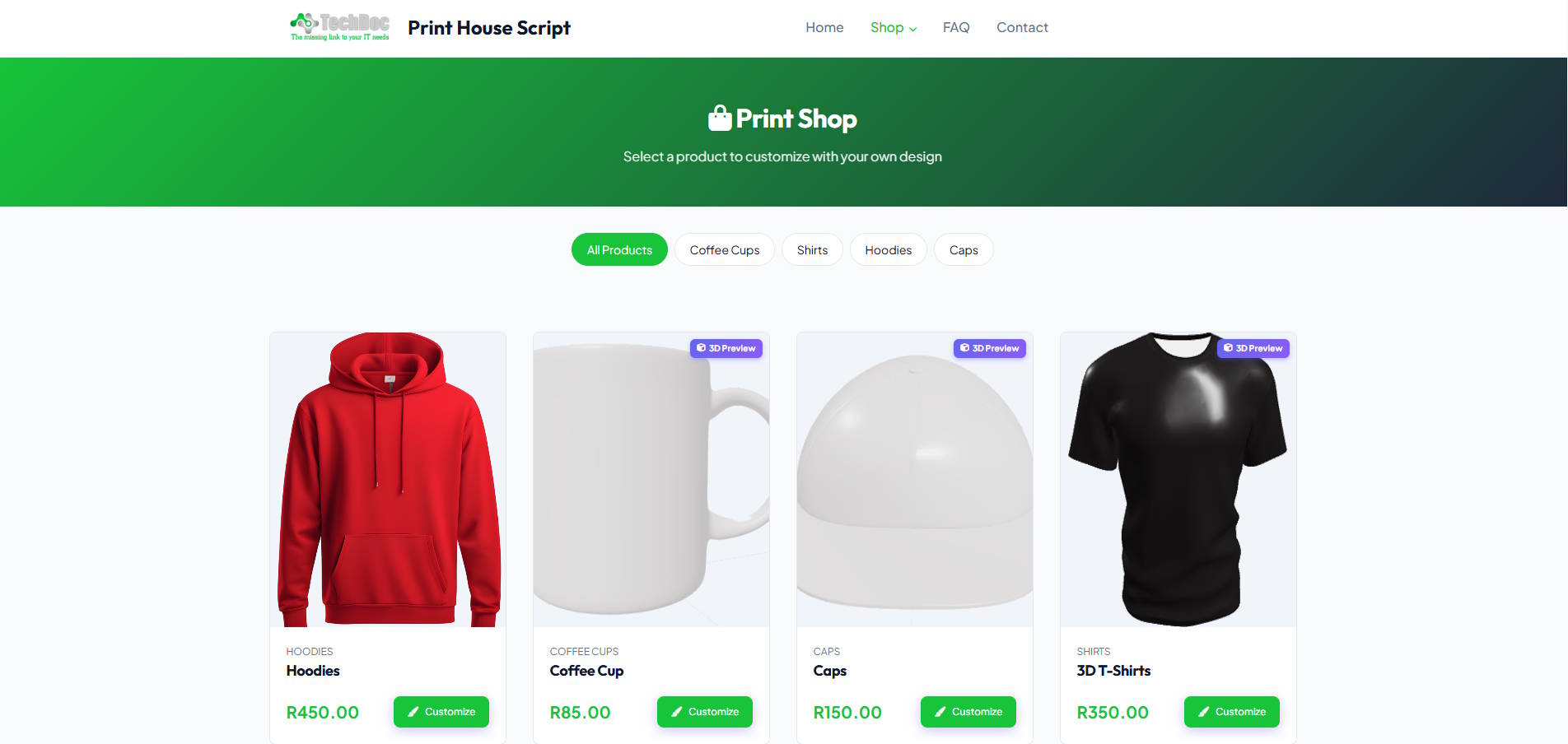 Full Featured Printing Company Website Script